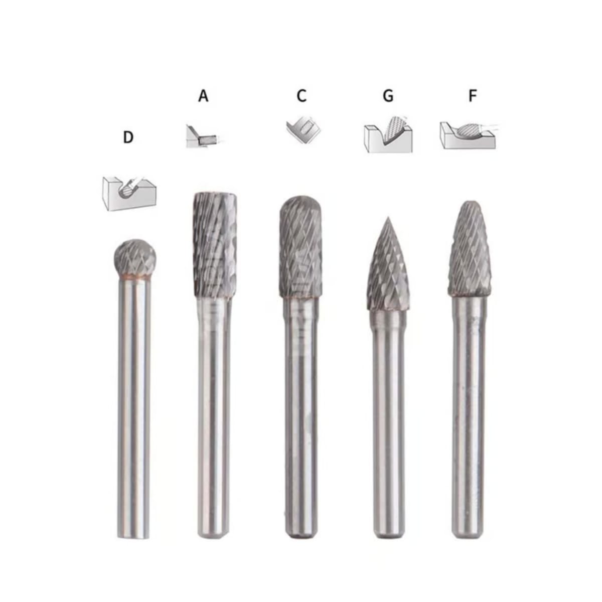 X_takc0651-33335 BURILES O LIMA ROTATIVA DE CARBURO DE TUNGSTENO (5 PZAS) - Imagen 1