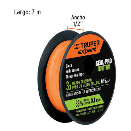 images (82) TEFLON NARANJA ESP 0.075 TRUPER - Imagen 1